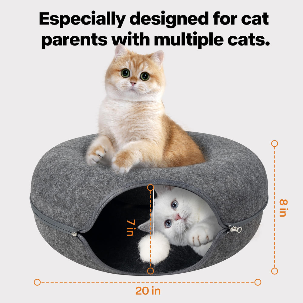 PAWISE cat tunnel inside view highlighting a spacious play area suited for multi-cat homes.