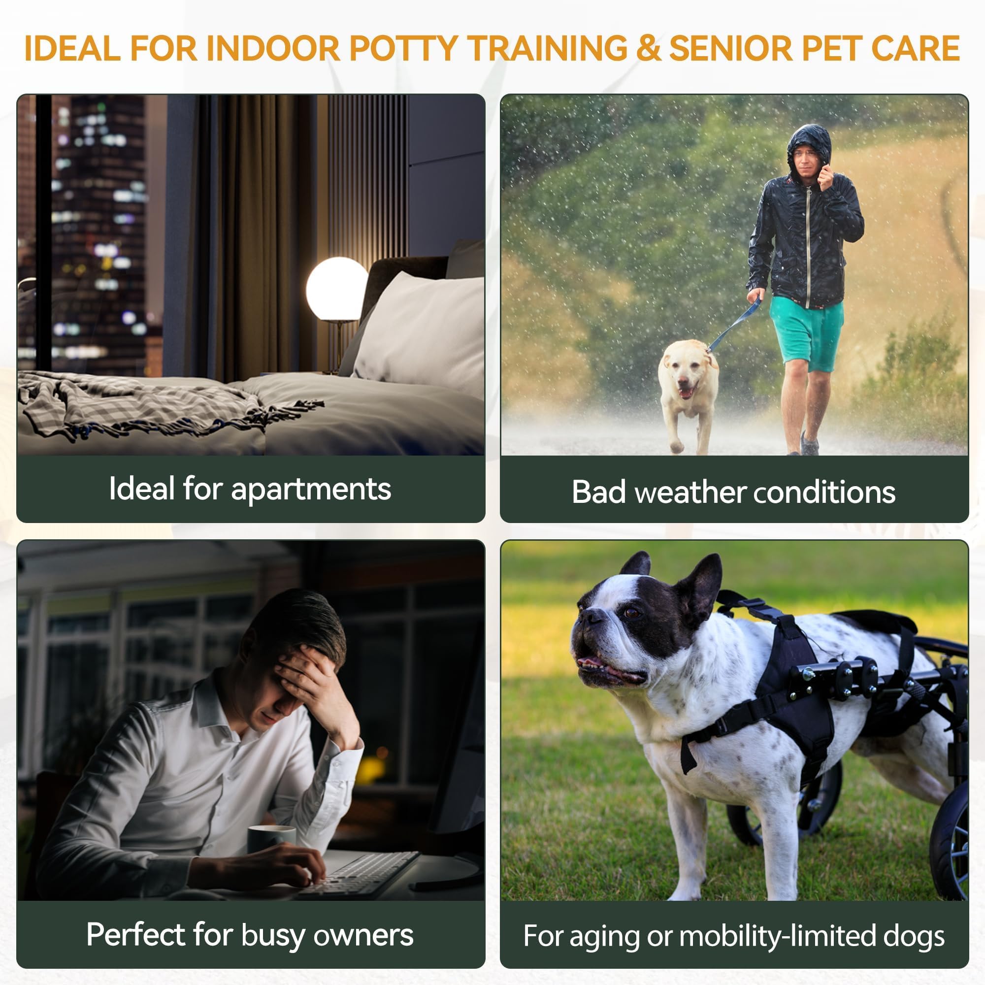 PAWISE indoor dog litter box with high walls prevents splashes and messes.