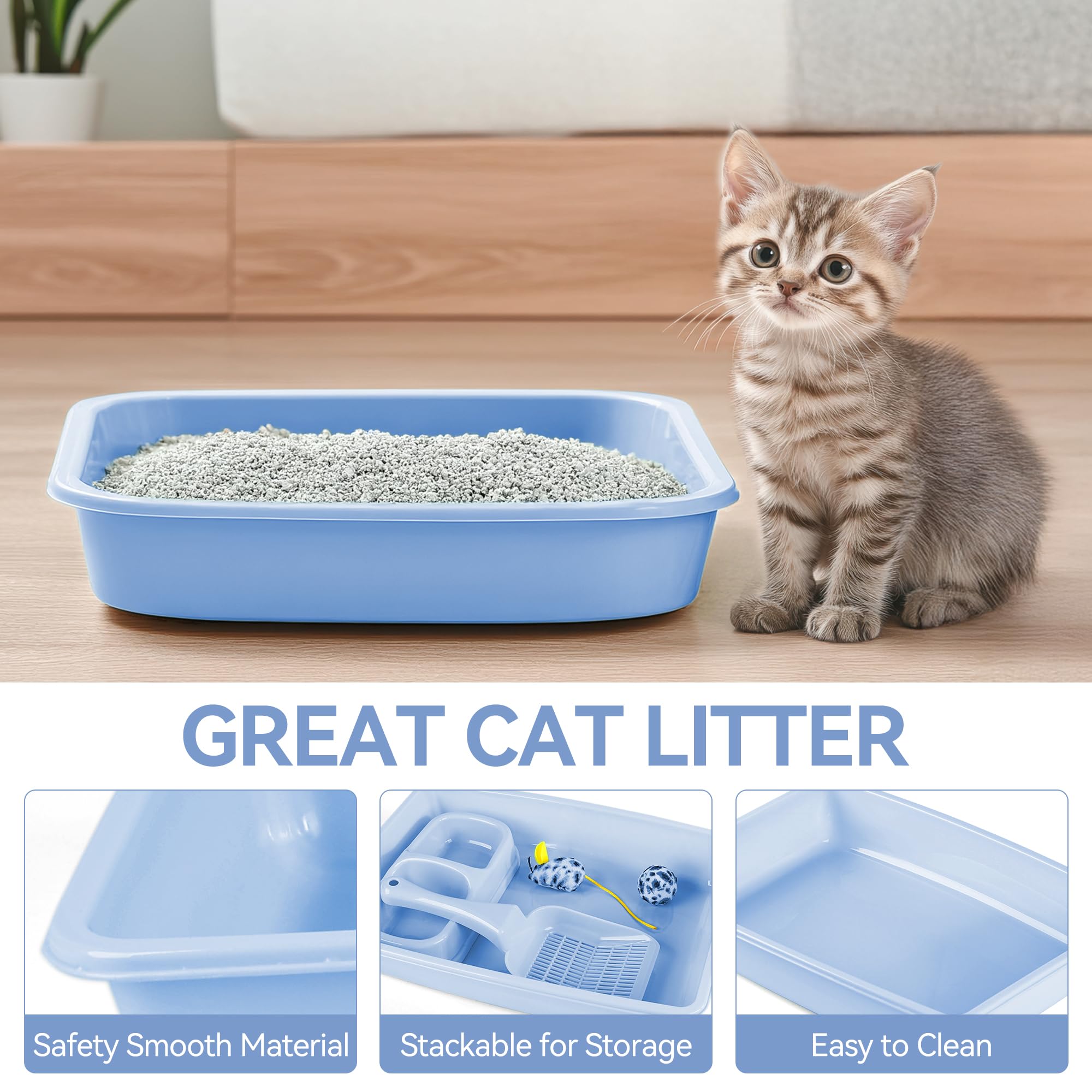 PAWISE Kitty Litter Box Set kitten-toy mouse enhances play and gentle engagement.