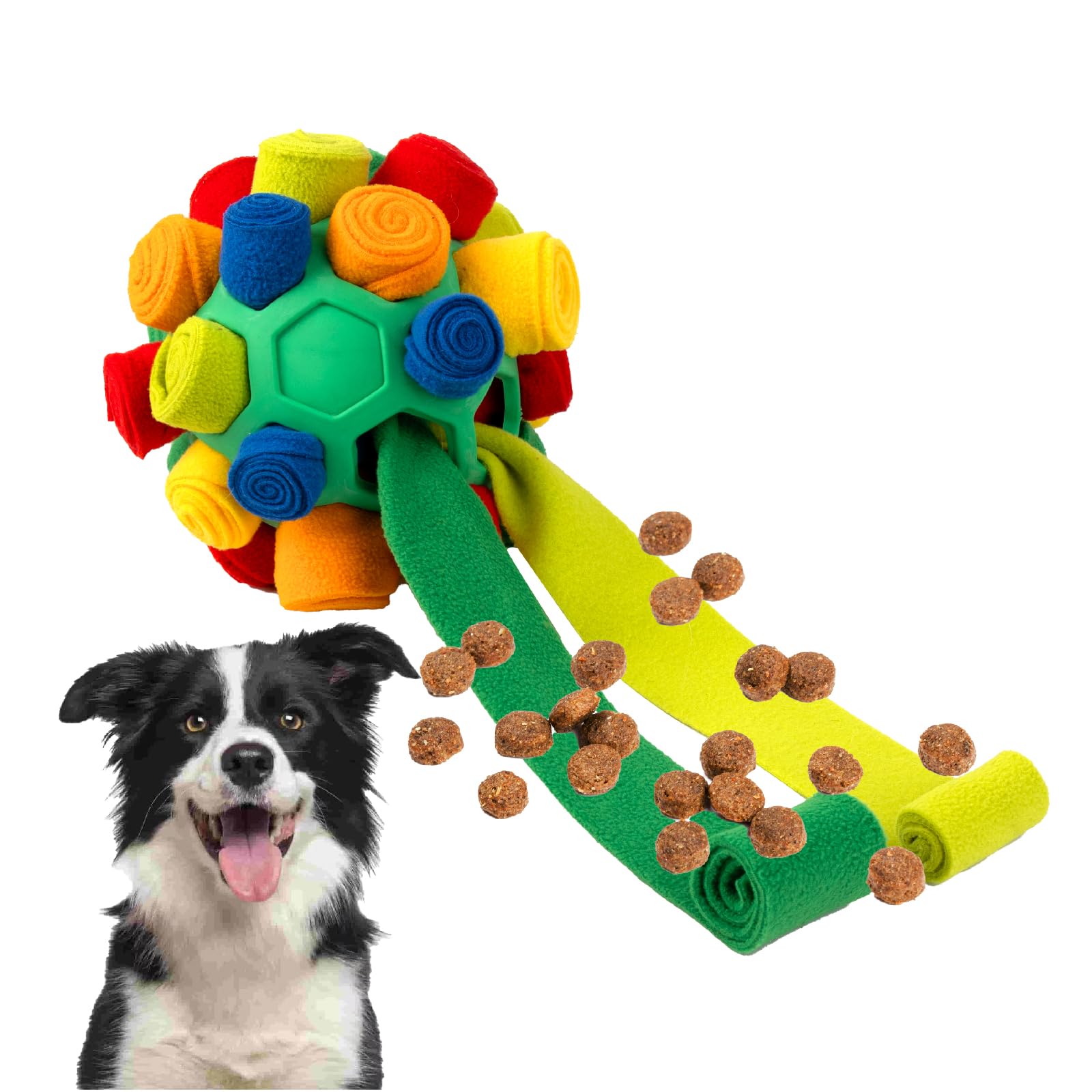 PAWISE Snuffle Ball front view foraging toy promotes mental stimulation and indoor play