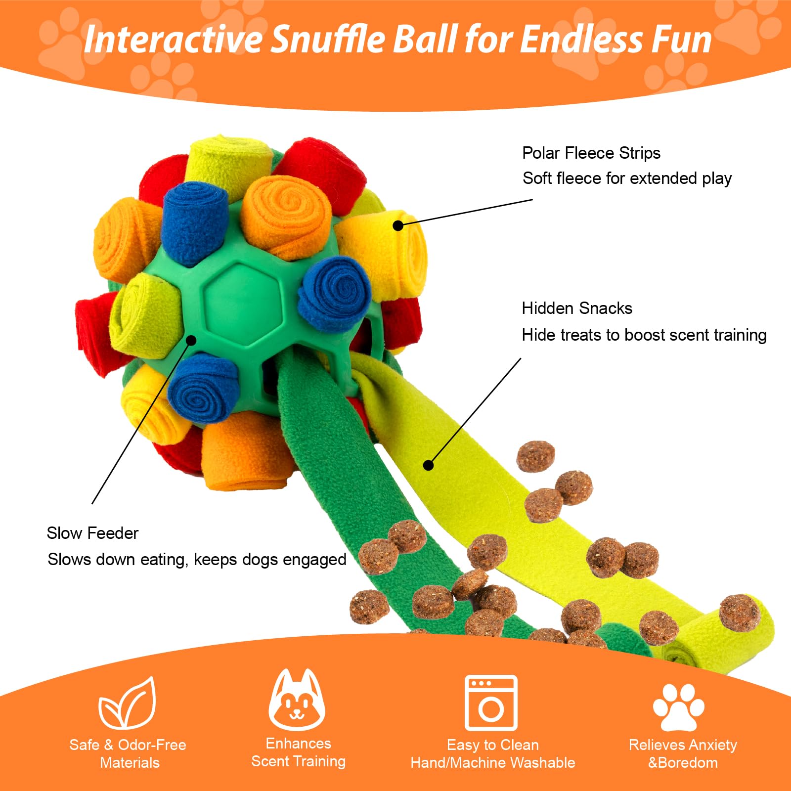 PAWISE Snuffle Ball size options Small and Medium for puppies to large dogs