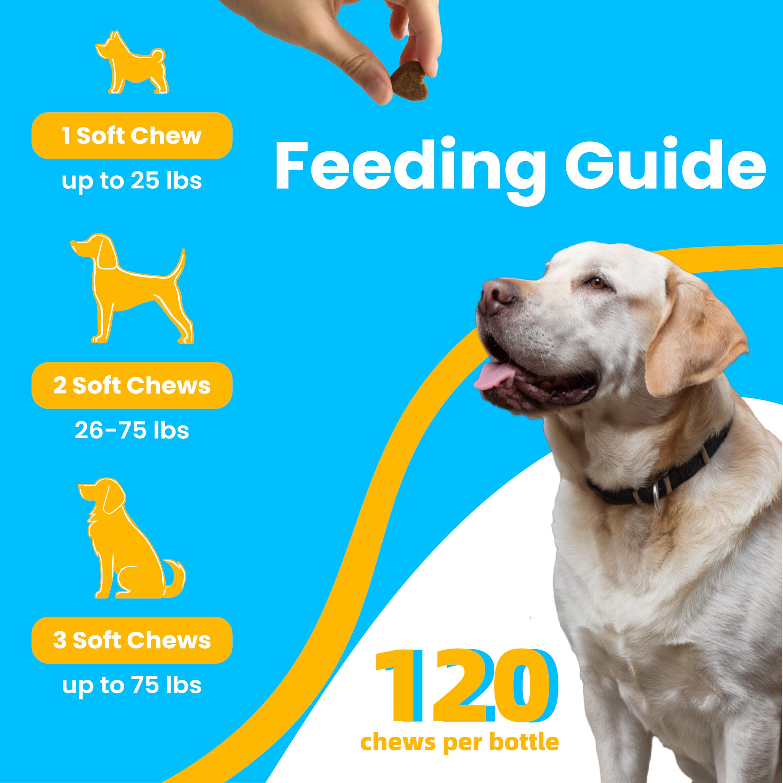 PAWIZON Joint Chews shown as a treat-time routine for dogs.