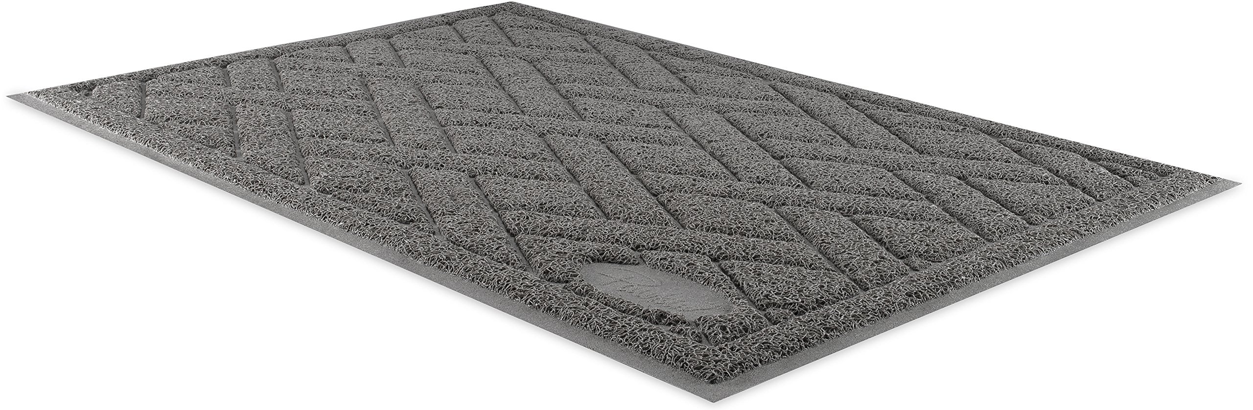 Pawkin Cat Litter Mat under litter box reduces tracking and simplifies cleanup.