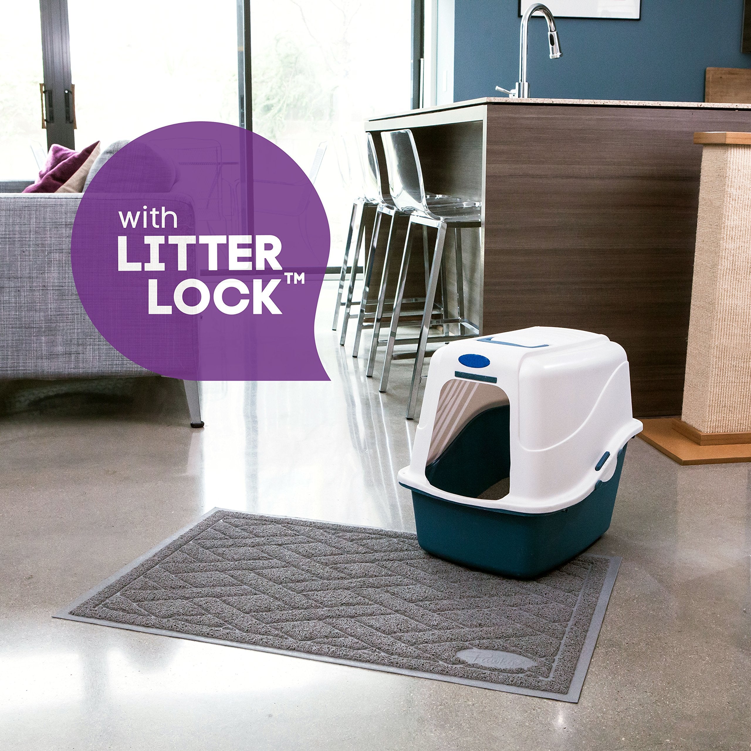 Pawkin Cat Litter Mat offers soft, paw-friendly comfort for stepping.