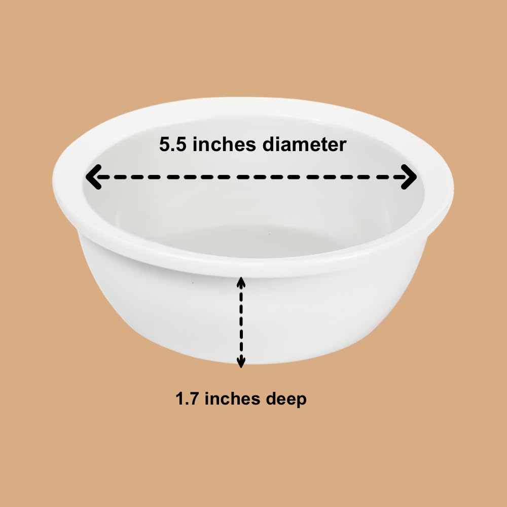 Pawkizz replacement ceramic bowls side view, stable base reduces tipping.