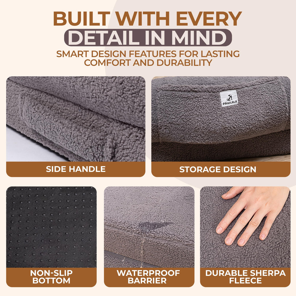 PAWLALA 2in1 human-dog bed sherpa cover keeps surfaces clean and comfy.