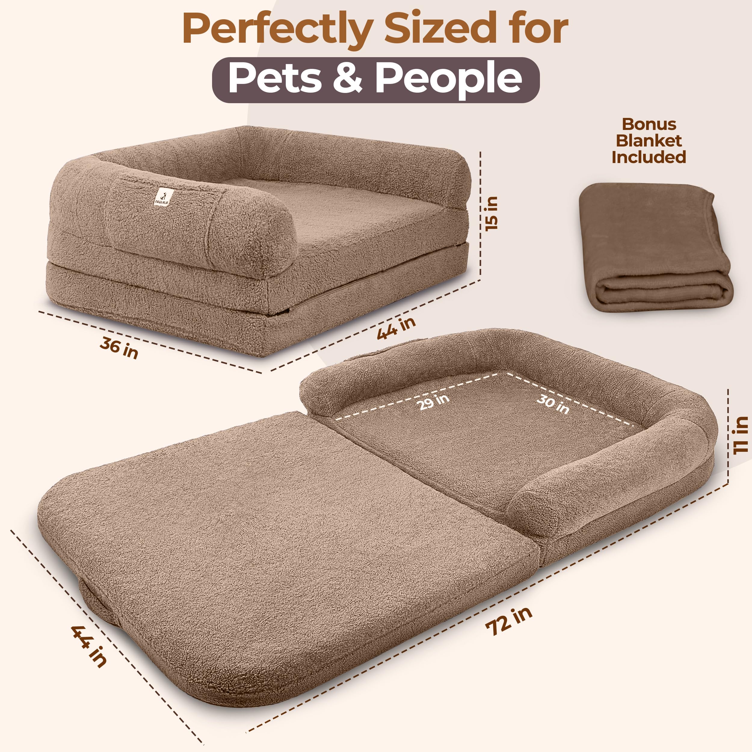 PAWLALA non-slip-base keeps the bed stable on wood or tile floors.