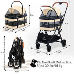 PAWLALA stroller with 360° mesh window provides panoramic views and airflow
