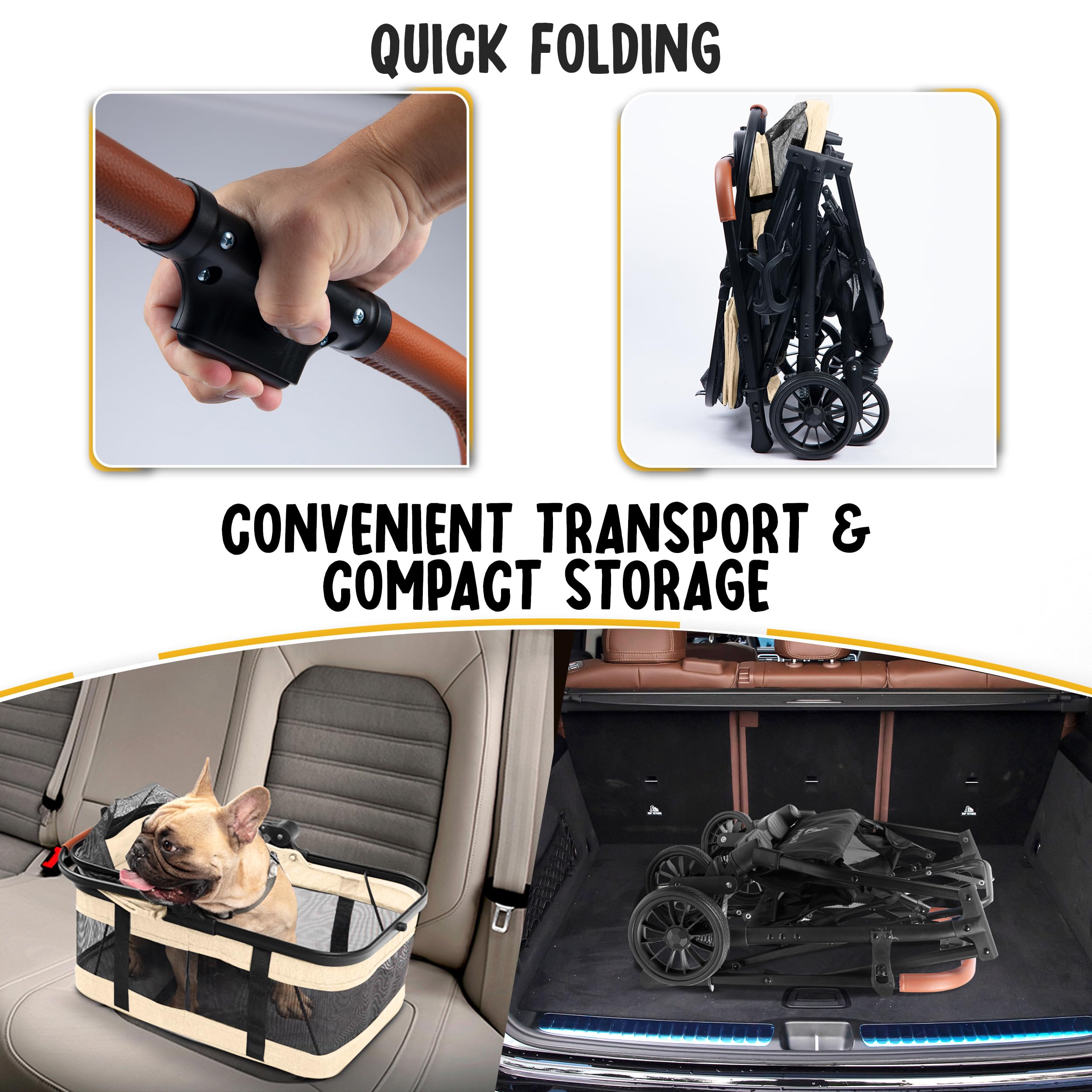 PAWLALA built-in leash and seatbelt boost pet security during busy outings