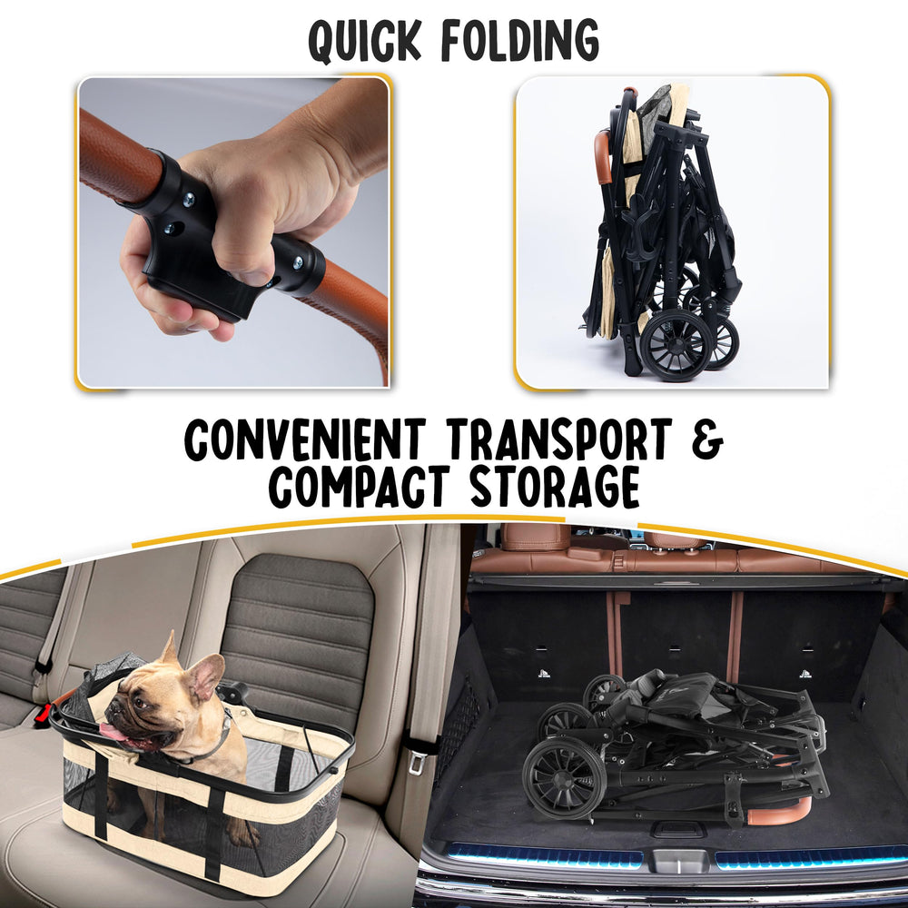 PAWLALA built-in leash and seatbelt boost pet security during busy outings
