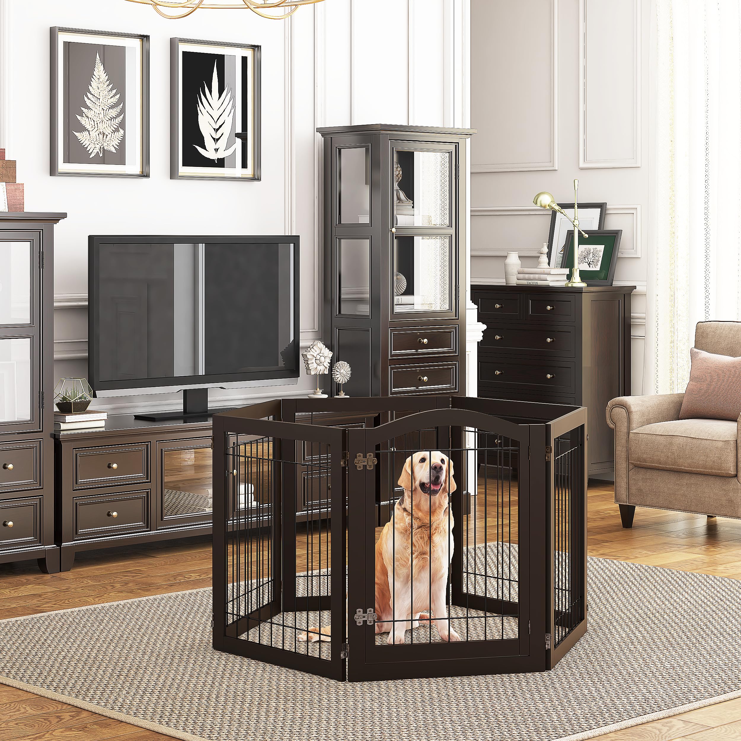 PAWLAND dog-gate-door-walk-through-locked demonstrates convenient in-room access between rooms