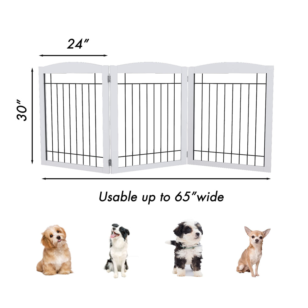 PAWLAND Extra Wide Dog Gate in doorway provides safe, spacious pet passage.