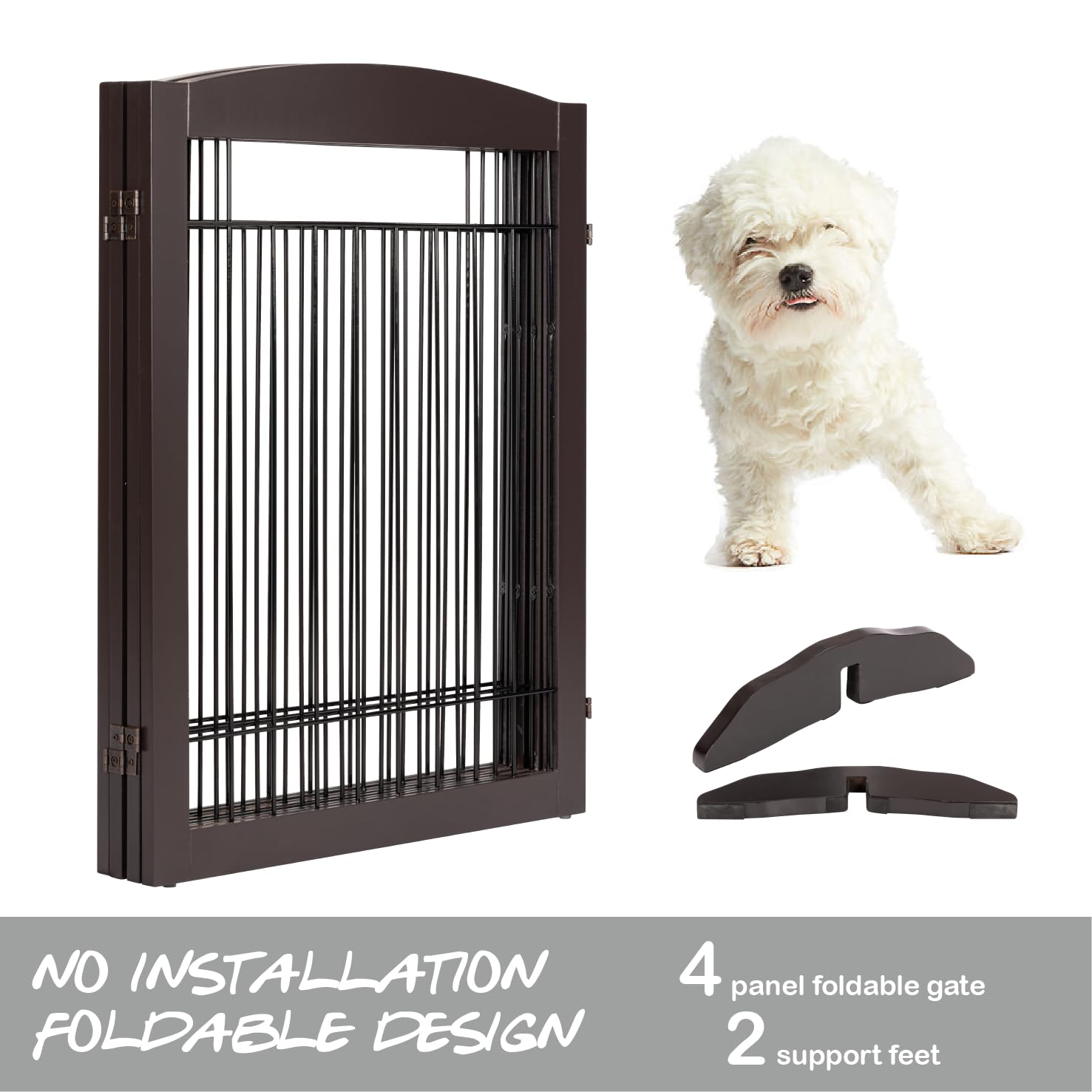 PAWLAND dog gate collapsed to a compact size for storage