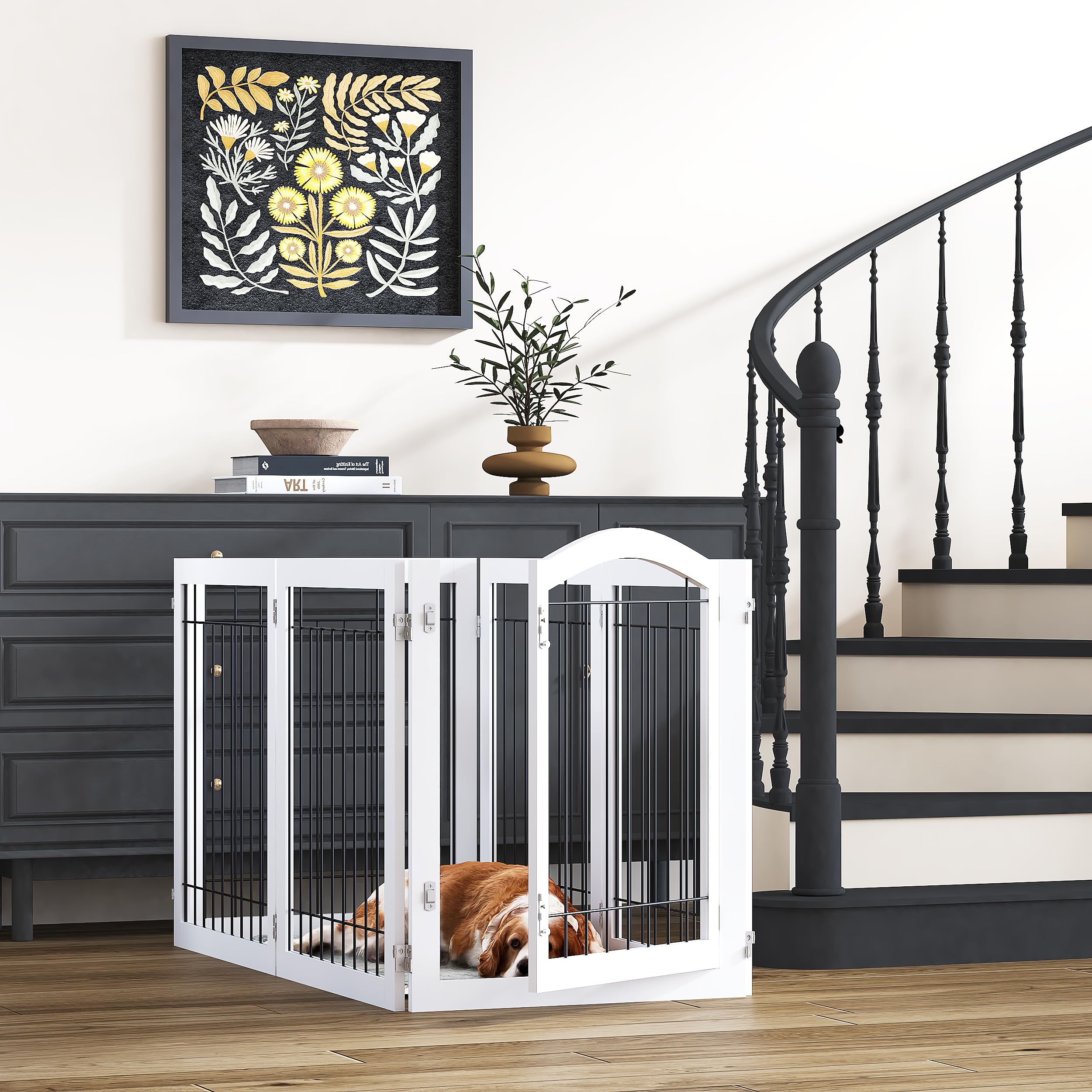 PAWLAND six-panel playpen configuration ideal for spacious play areas.