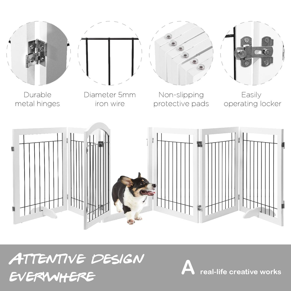 PAWLAND wide gate fits large dogs while preserving home decor.