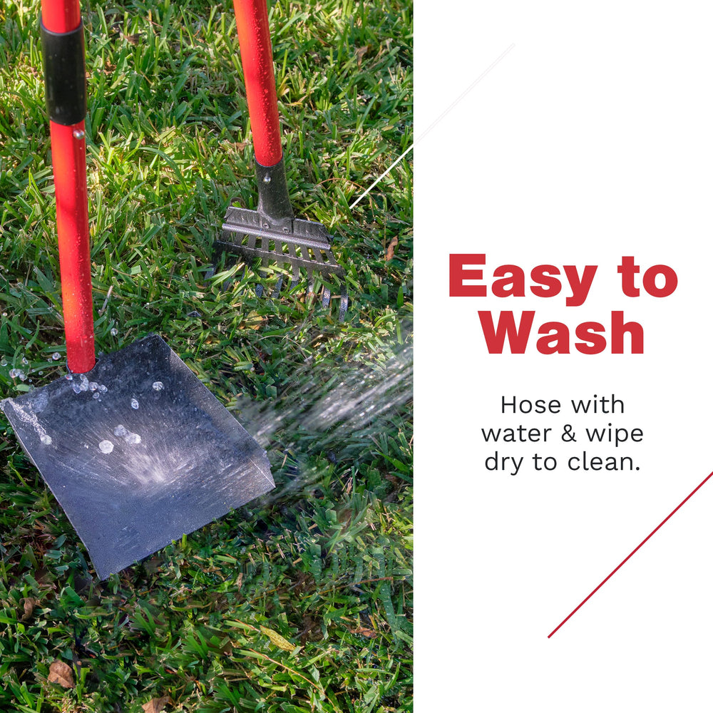 Pawler Pooper Scooper durable metal tray withstands heavy messes.