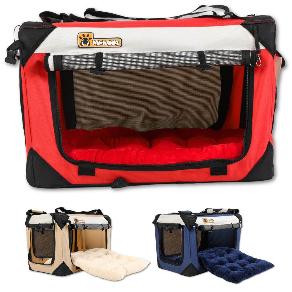 PAWMANIA extra-large carrier 20x13x13 keeps large pets secure during car trips.