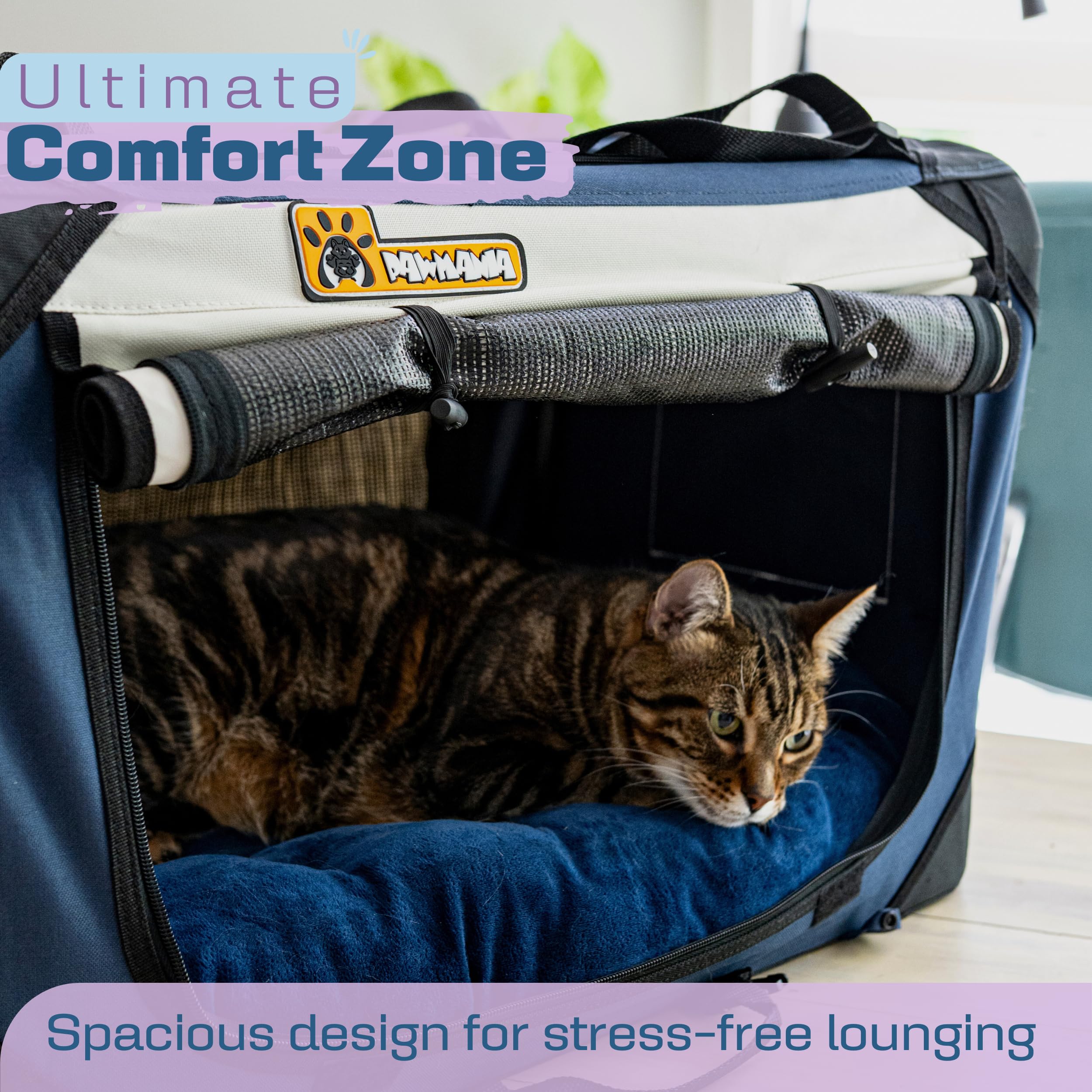 PAWMANIA extra-large carrier cushion-removable provides calming support on the go