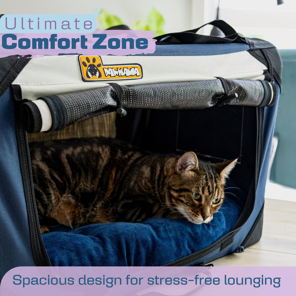 PAWMANIA extra-large carrier removable cushion offers cozy, washable comfort for anxious pets