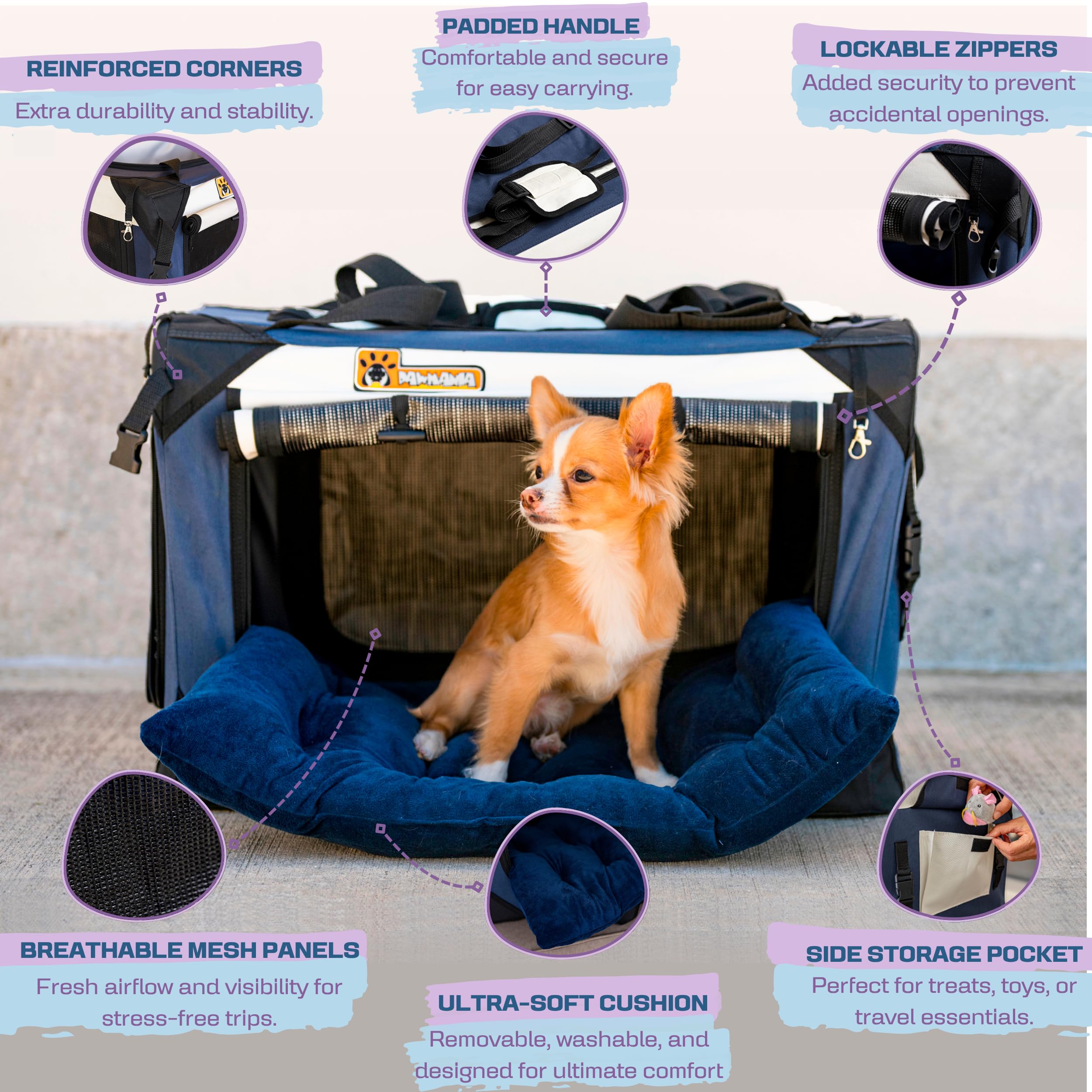 PAWMANIA extra-large carrier side-entry view highlights accessible loading