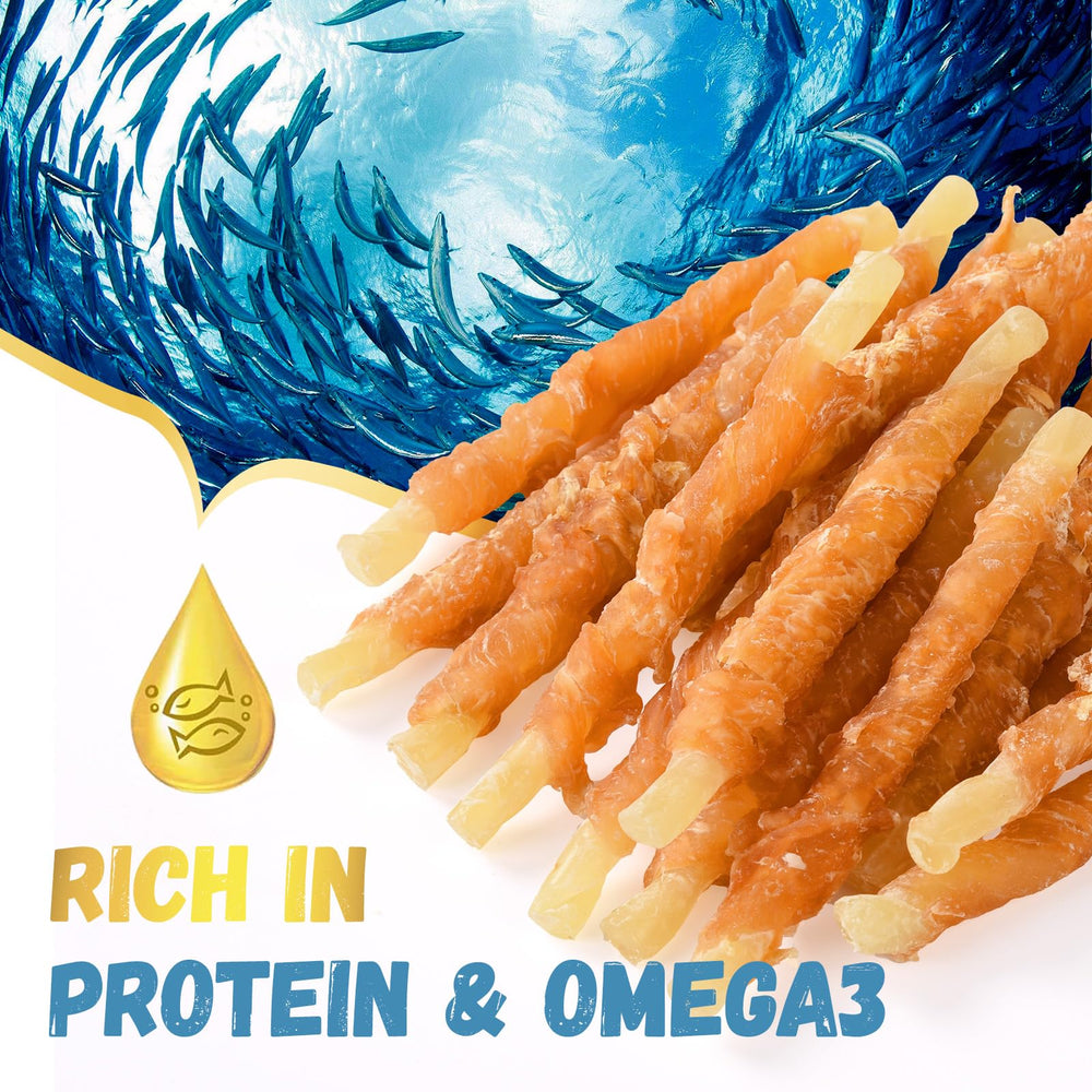 Pawmate Cod Sticks texture closeup emphasizes chewy bite for focused practice