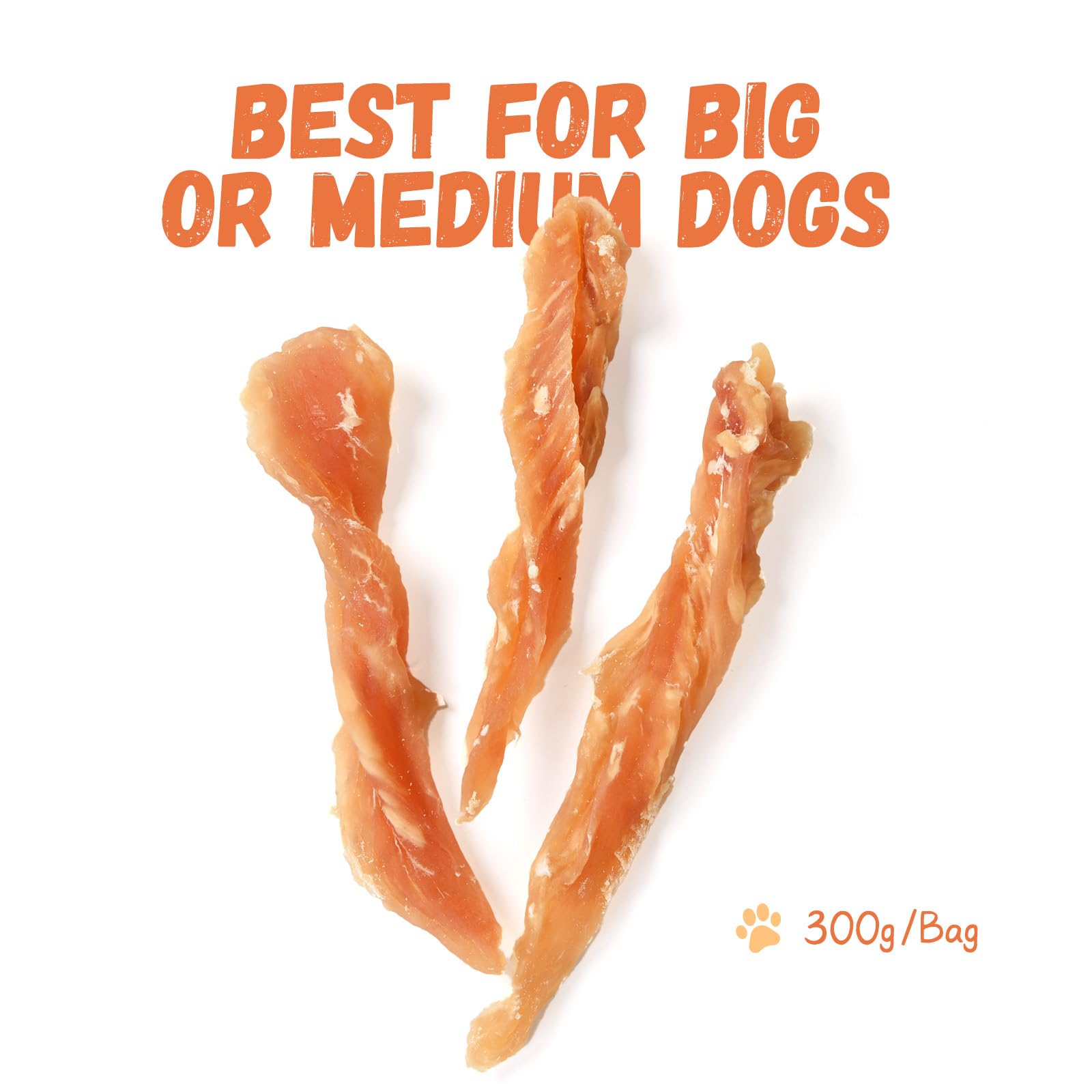 Pawmate dental health jerky image hints at dental hygiene benefits for dogs.