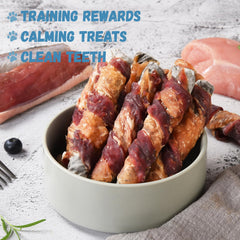 Pawmate rawhide-free snack on plate emphasizes safer chewing for sensitive dogs