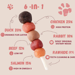 Pawmate kabobs dog treats rawhide stick closeup highlighting long-lasting chew for dogs