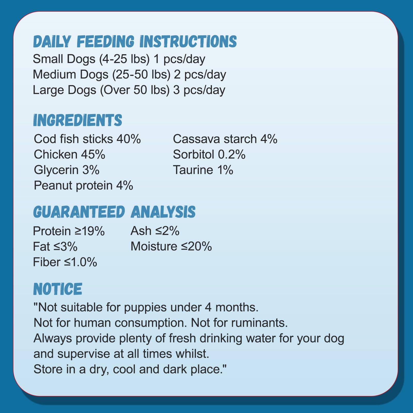 Pawmate Suitable for all sizes text image shows versatile training snack