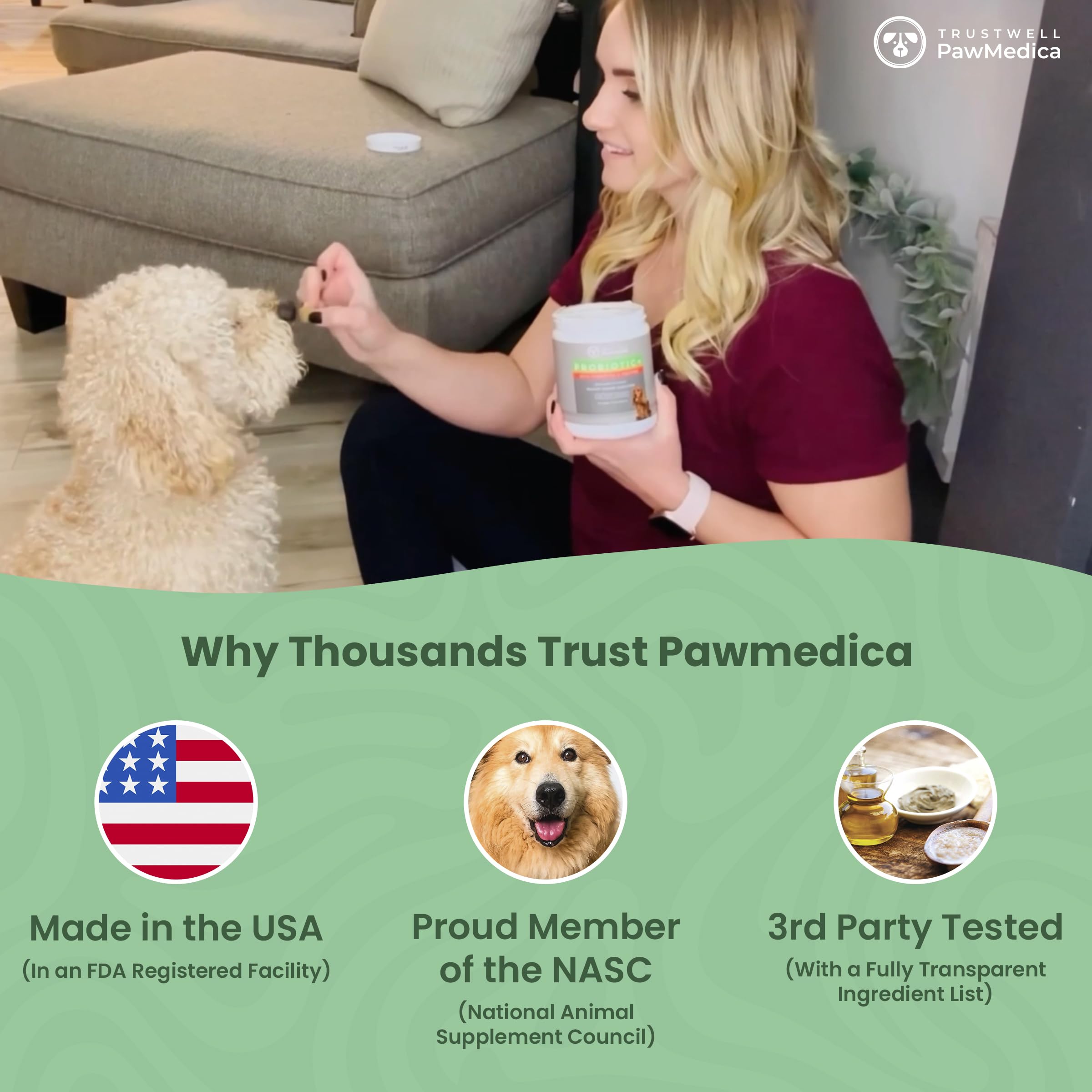 PawMedica NASC logo signals trusted pet supplement standards