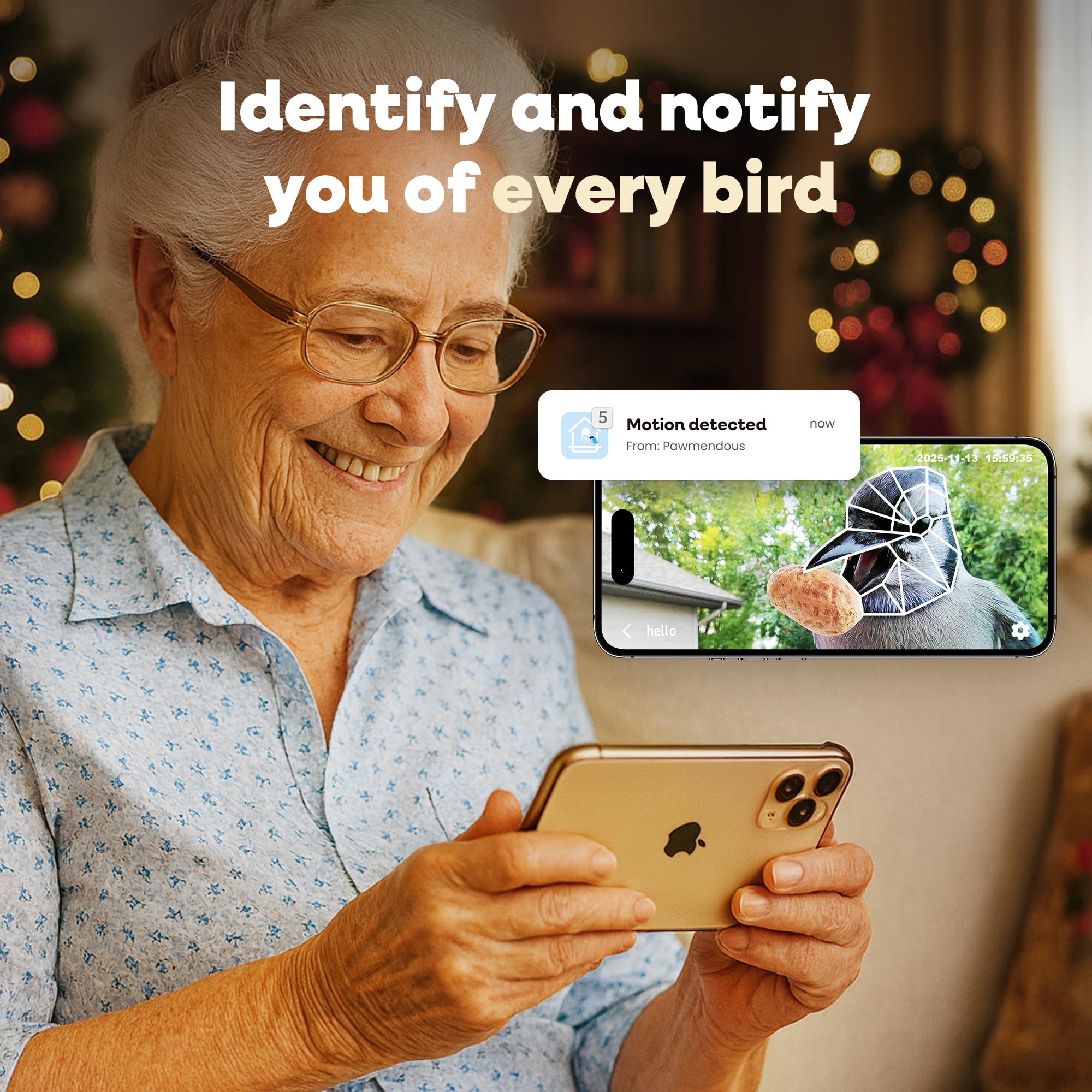 Pawmendous bird feeder camera 2k video delivers vivid backyard viewing of visiting species.