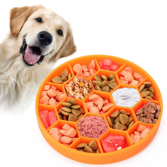 Pawow slow feeder bowl honeycomb design helps calm fast eaters during meals.