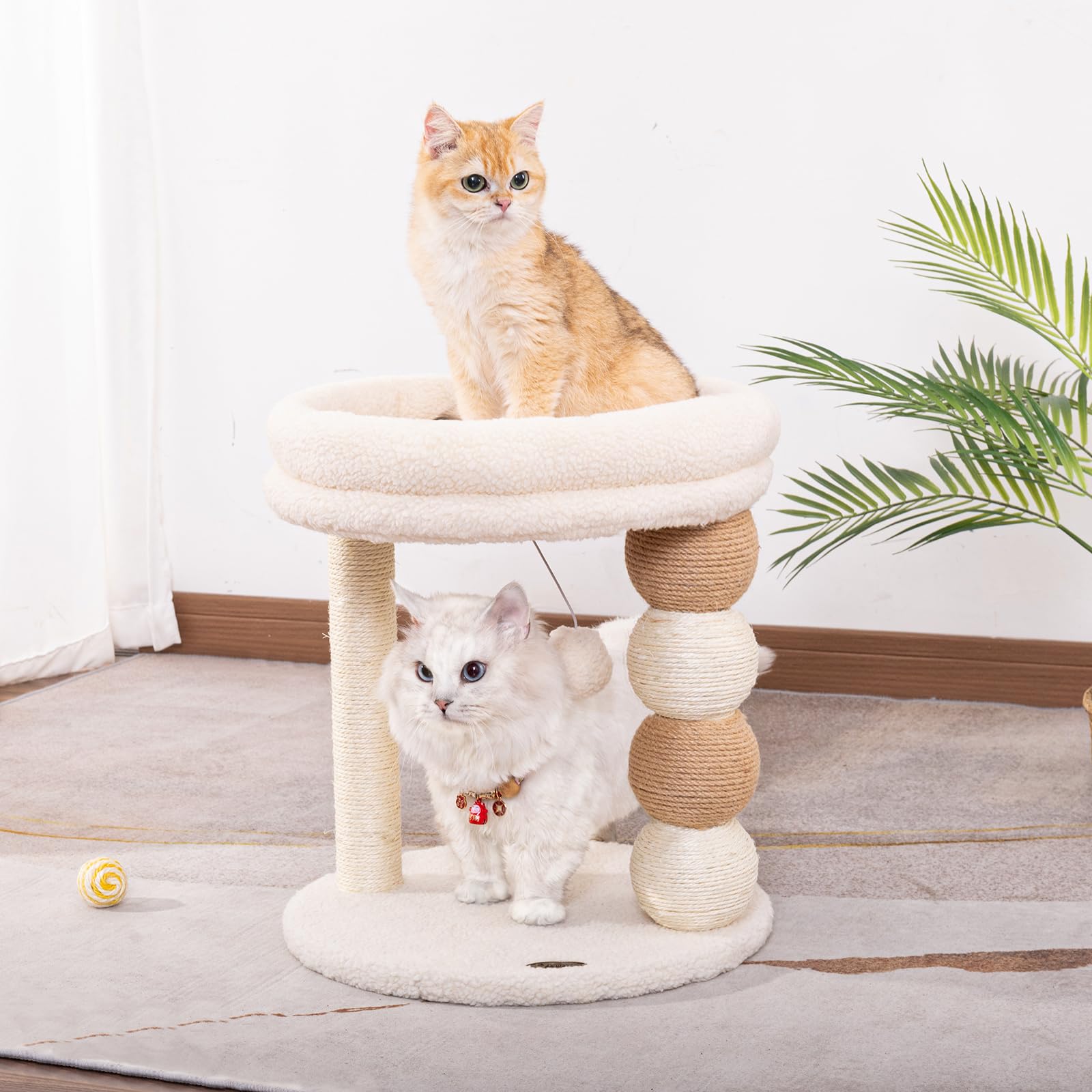 PawPalace small cat tree compact footprint fits small spaces.