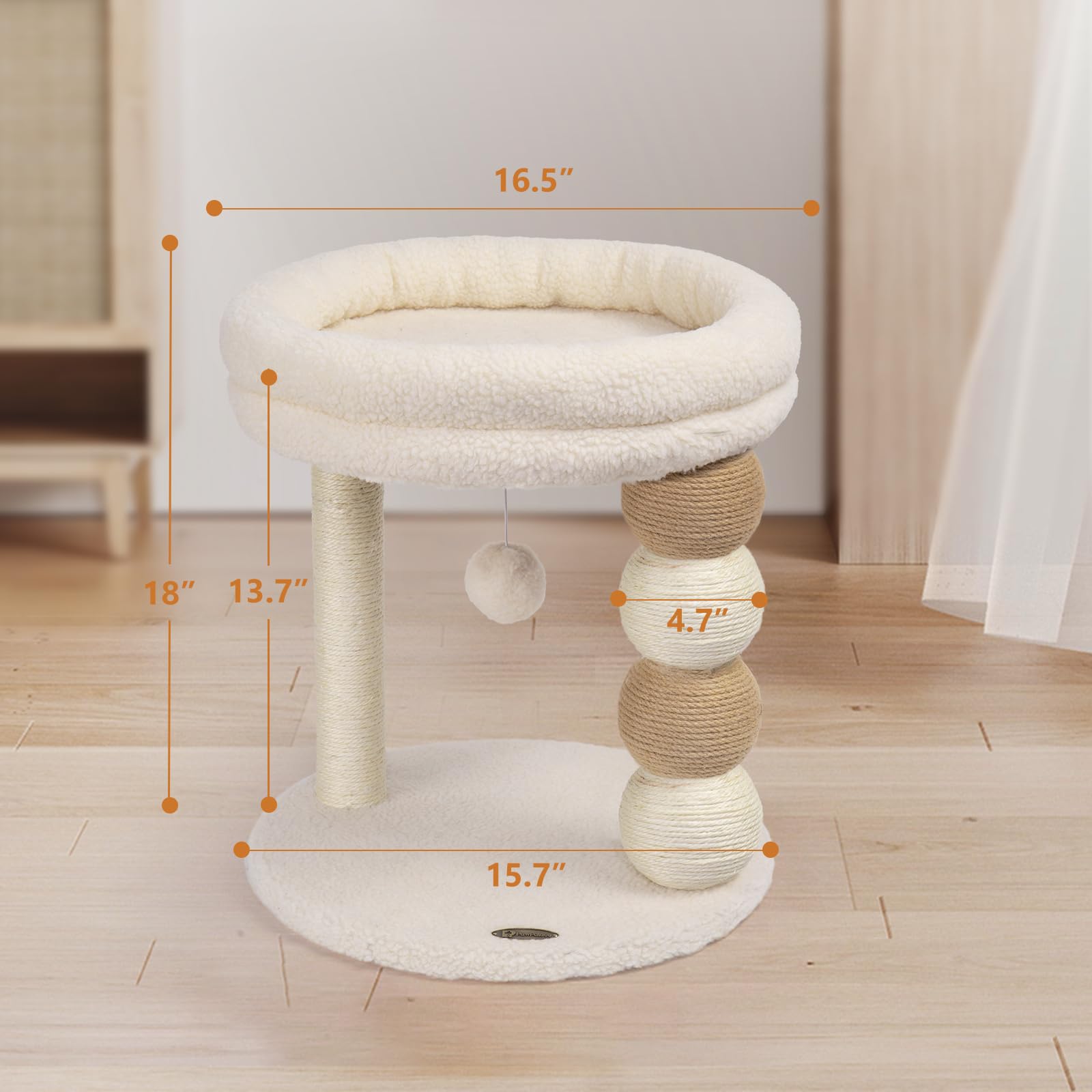 PawPalace small cat tree lightweight design makes moving simple.