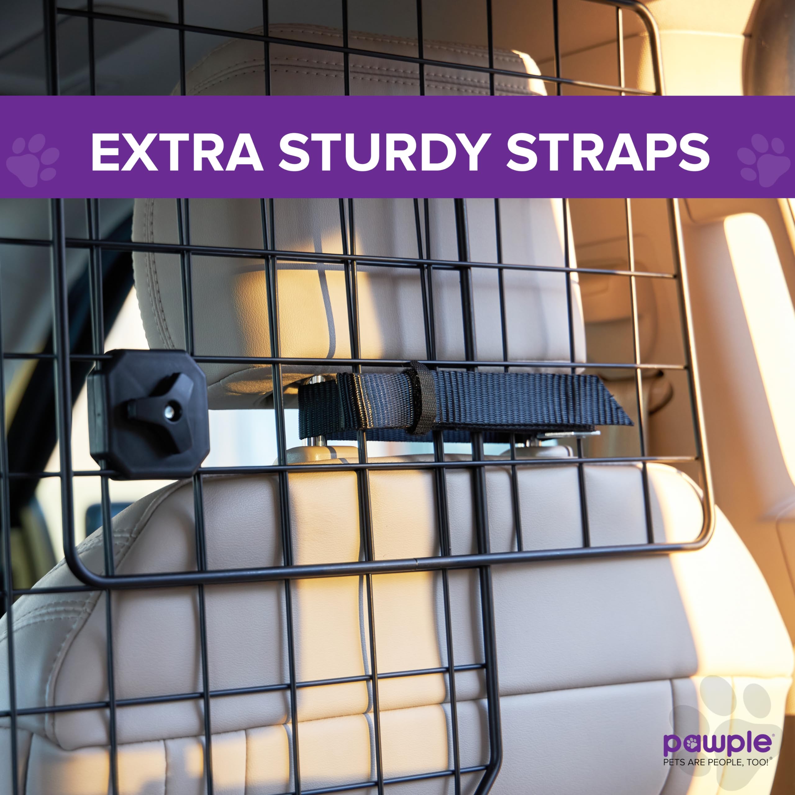 Pawple universal-fit barrier installs without tools for quick setup.