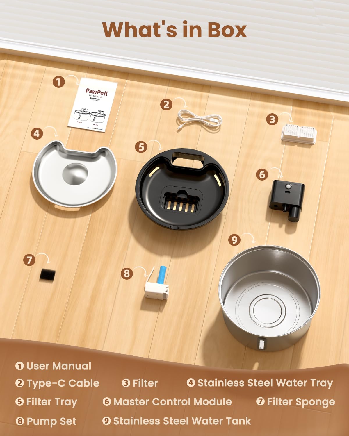 PawPoll fountain filters and sponges pack supports clean fresh water for pets
