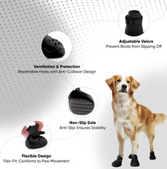 PawPosh dog shoes adjustable-strap ensure secure fit for varying paw shapes and sizes.