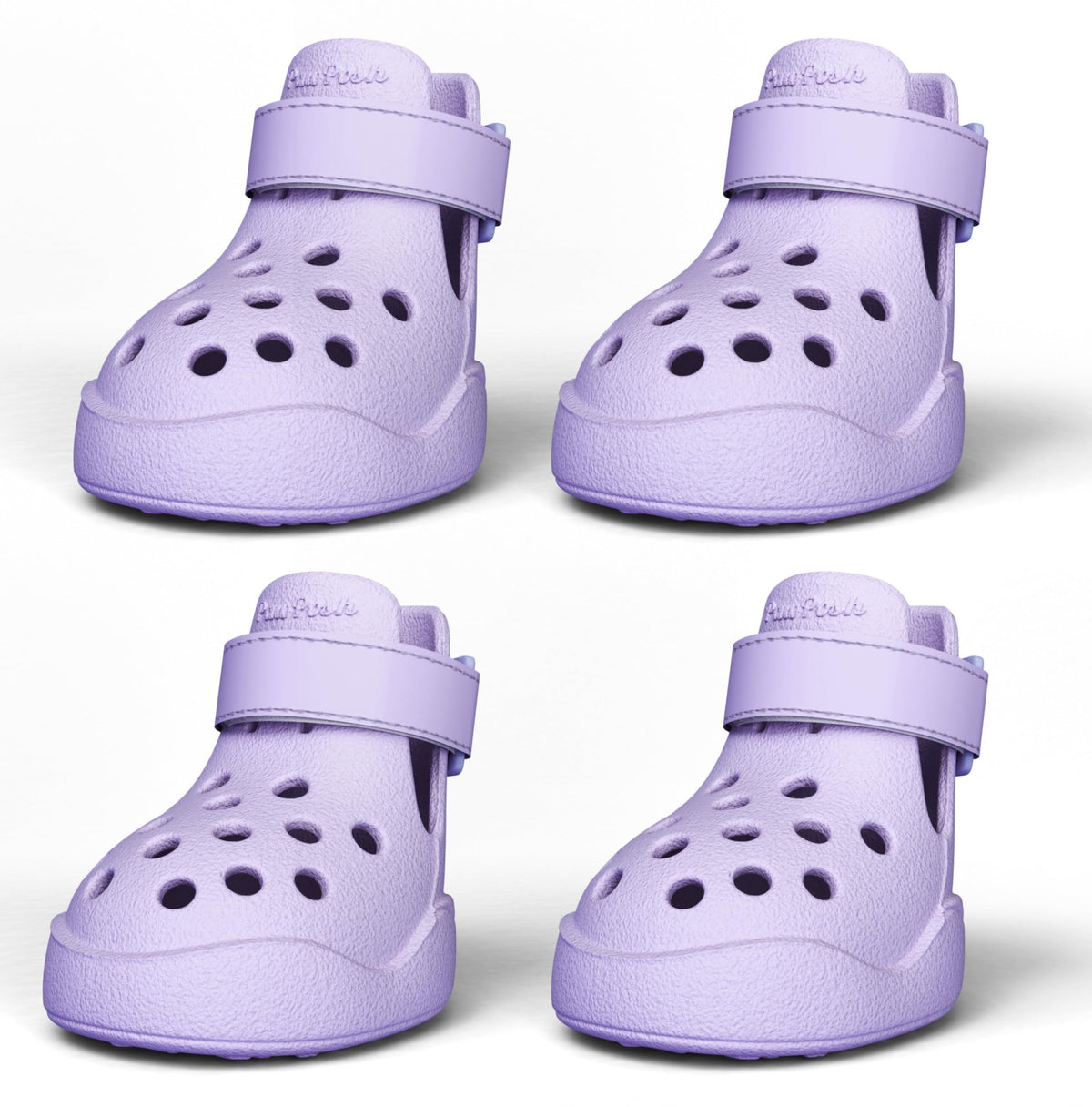 PawPosh dog shoes in purple, front view, highlighting paw protection.