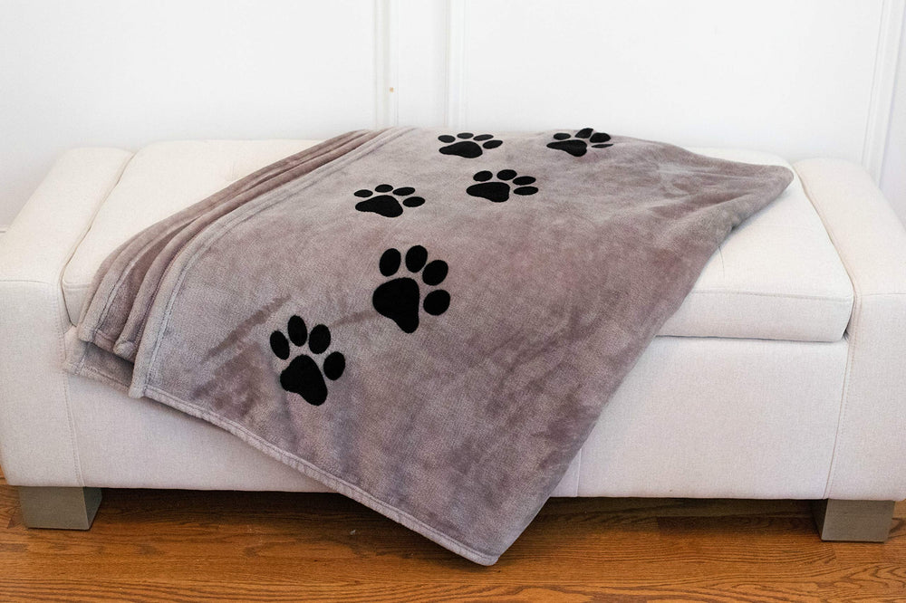 Pawprints Left By You memorial blanket embroidery option concept for personalized keepsake
