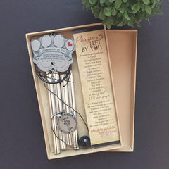 Pawprints Left By You wind chime with four tubes for gentle harmony