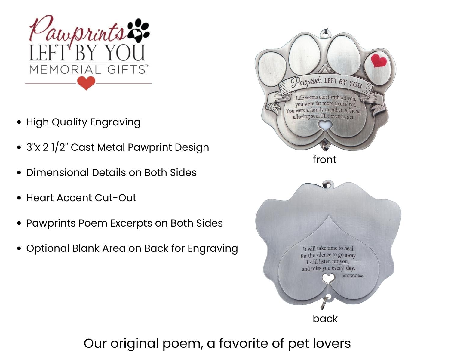 Pawprints Left By You poem card included in the gift