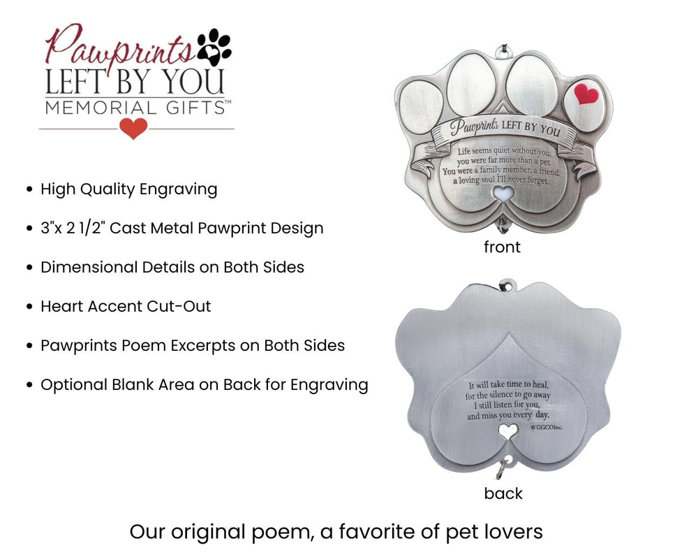 Pawprints Left By You poem card included in the gift