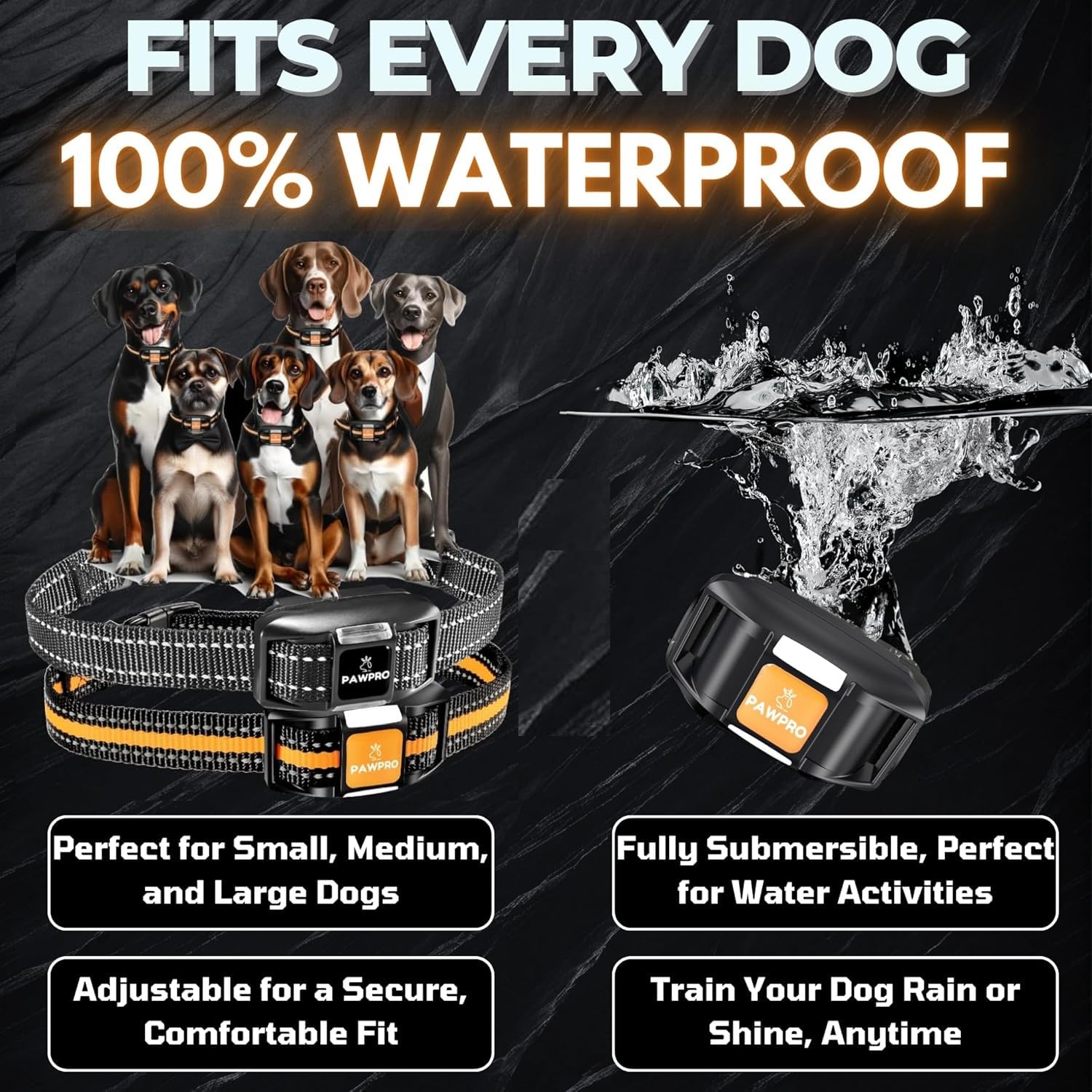 PAWPRO 124-level settings enable precise, tailored feedback.