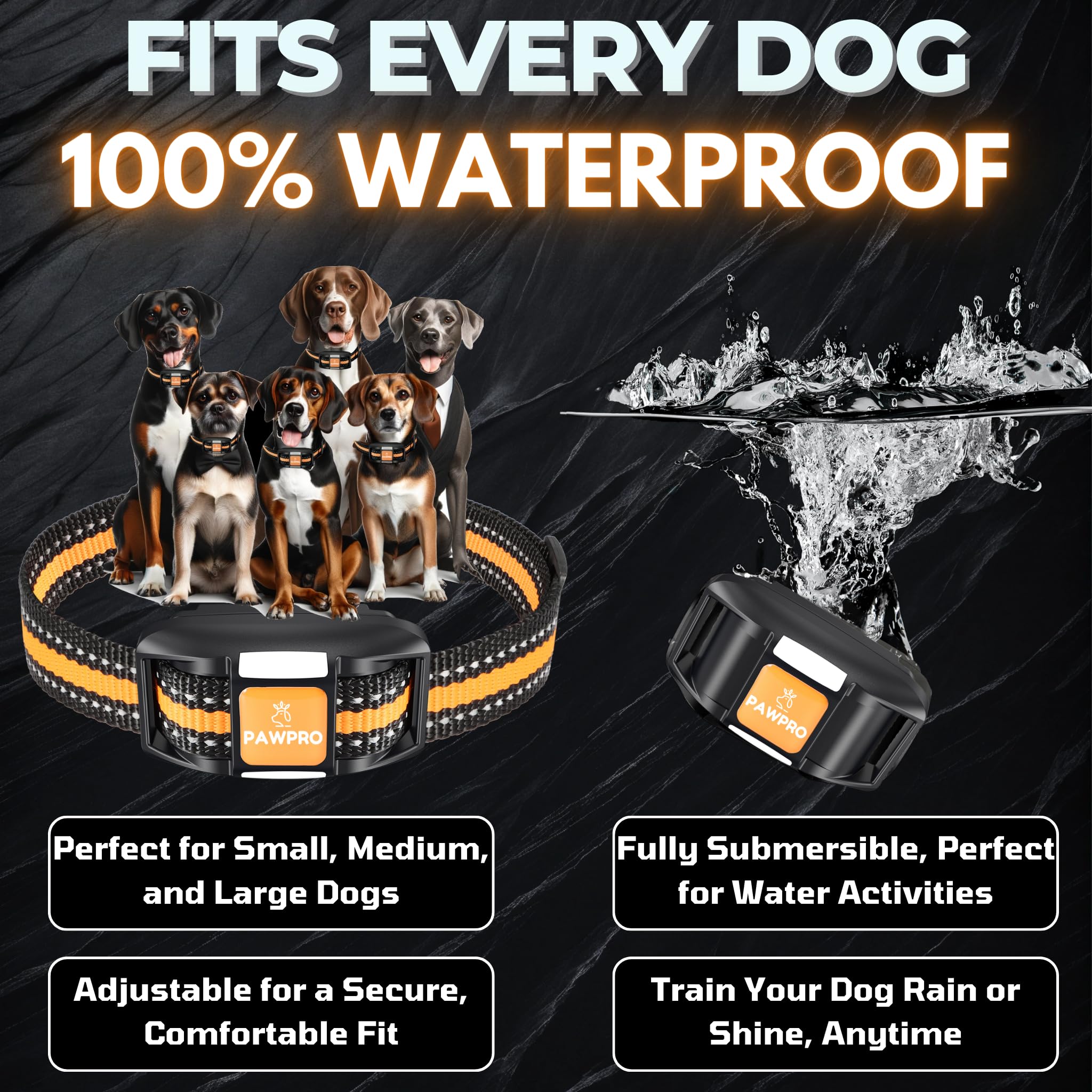 PAWPRO adjustable strap ensures a comfortable fit for dogs of various sizes