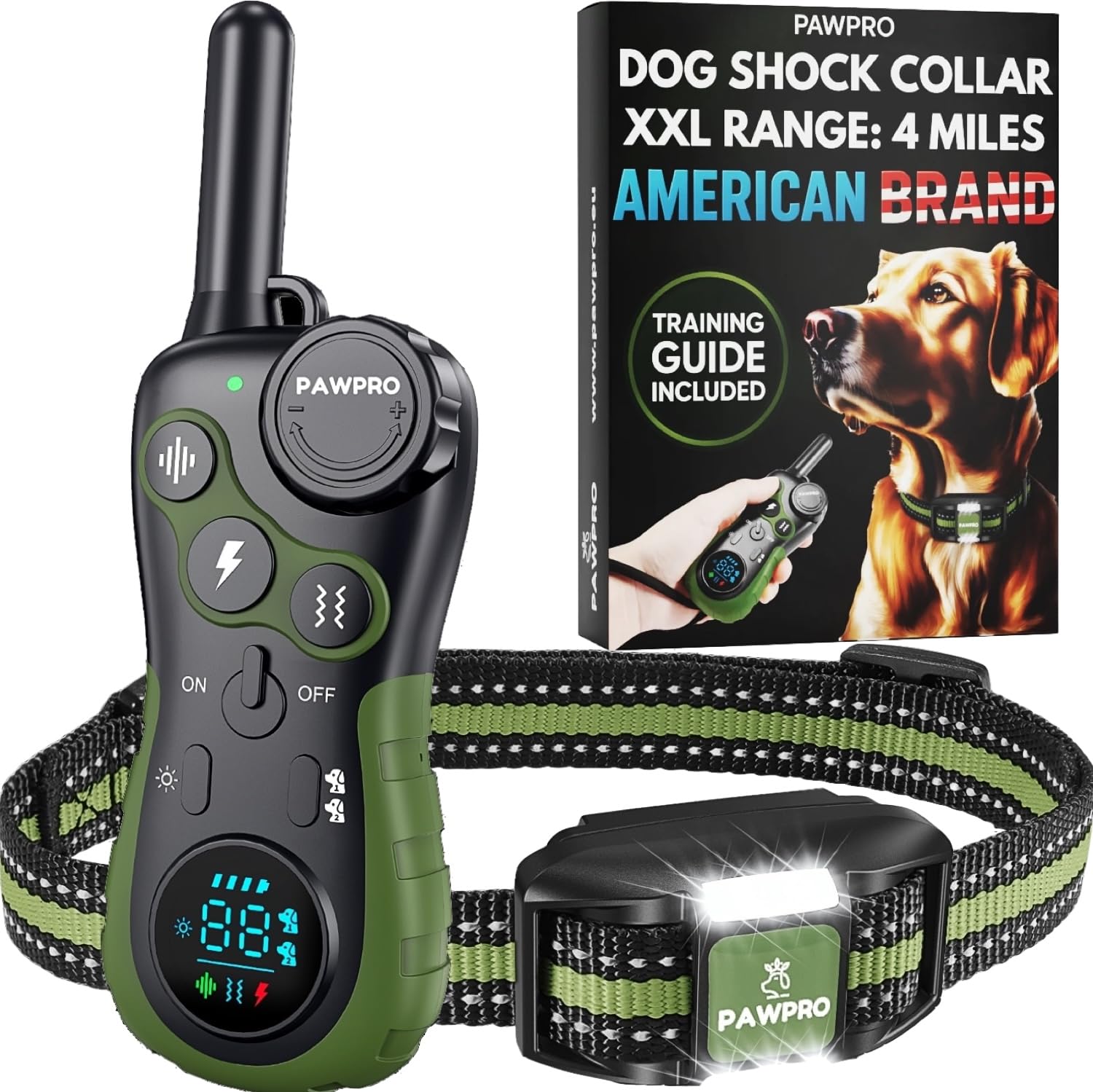 PAWPRO dog shock collar remote with 4-mile range for reliable off-leash control