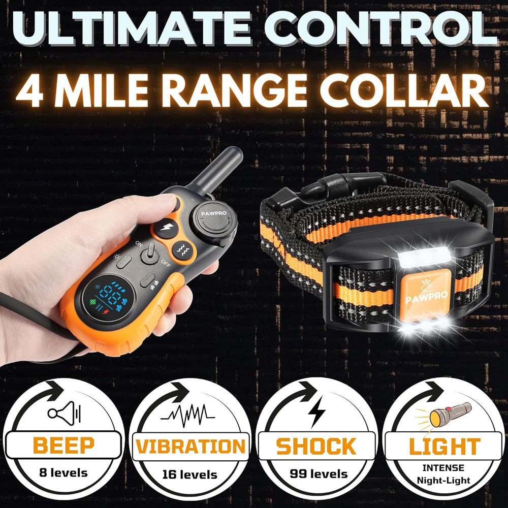 PAWPRO dual-channel remote enables training two dogs simultaneously.