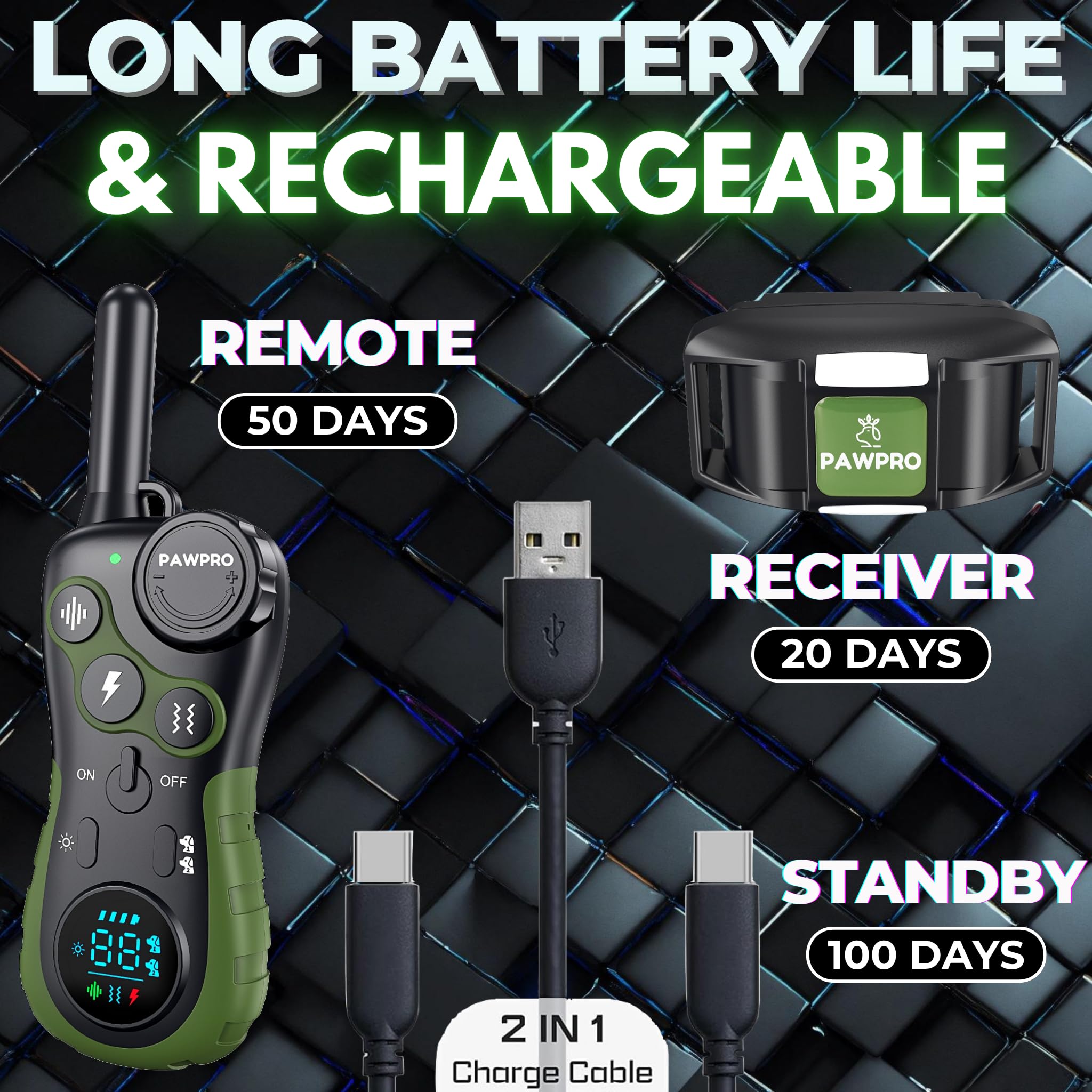 PAWPRO dual-channel remote allows training two dogs simultaneously