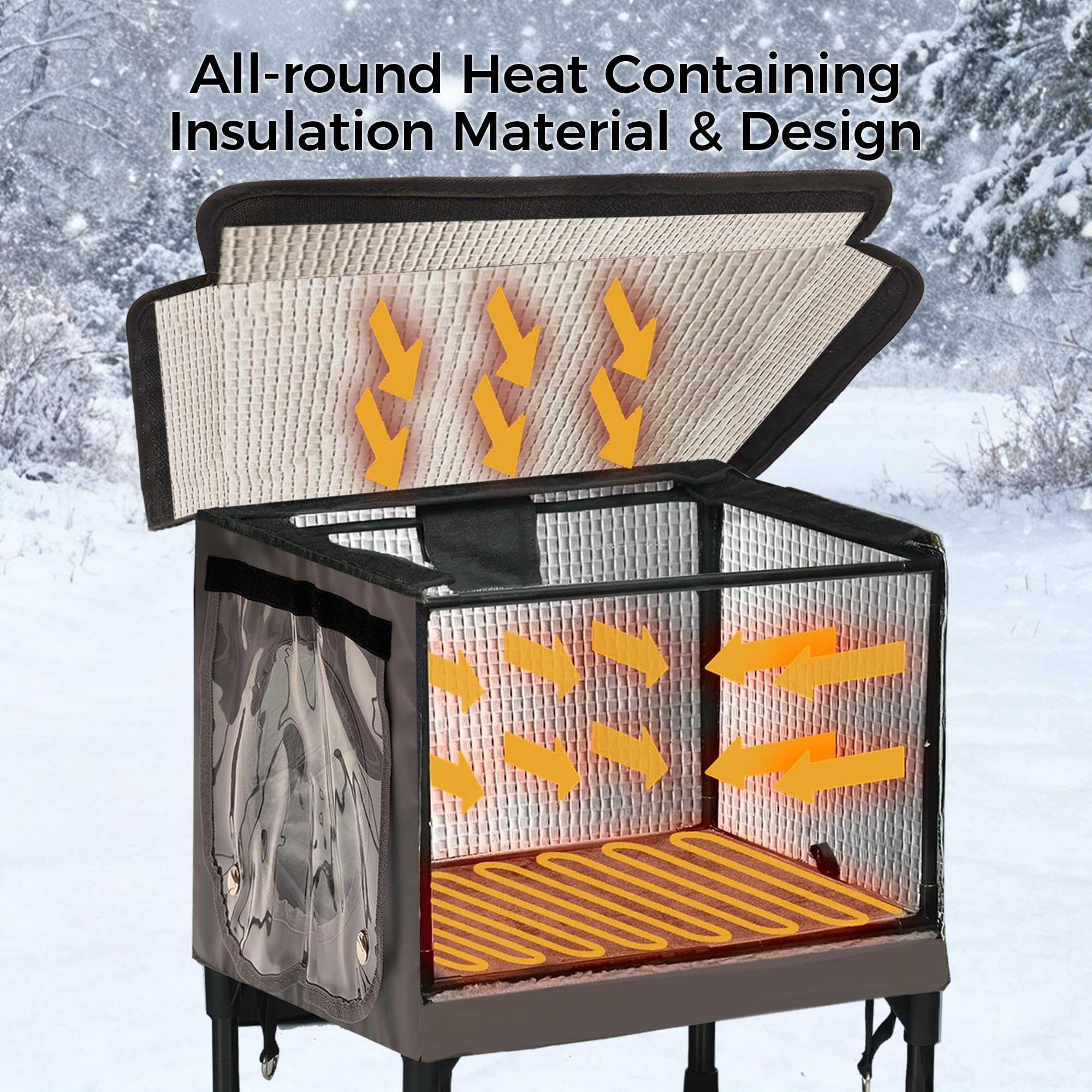 PAWPROVED insulated interior with aluminum foil keeps warmth inside
