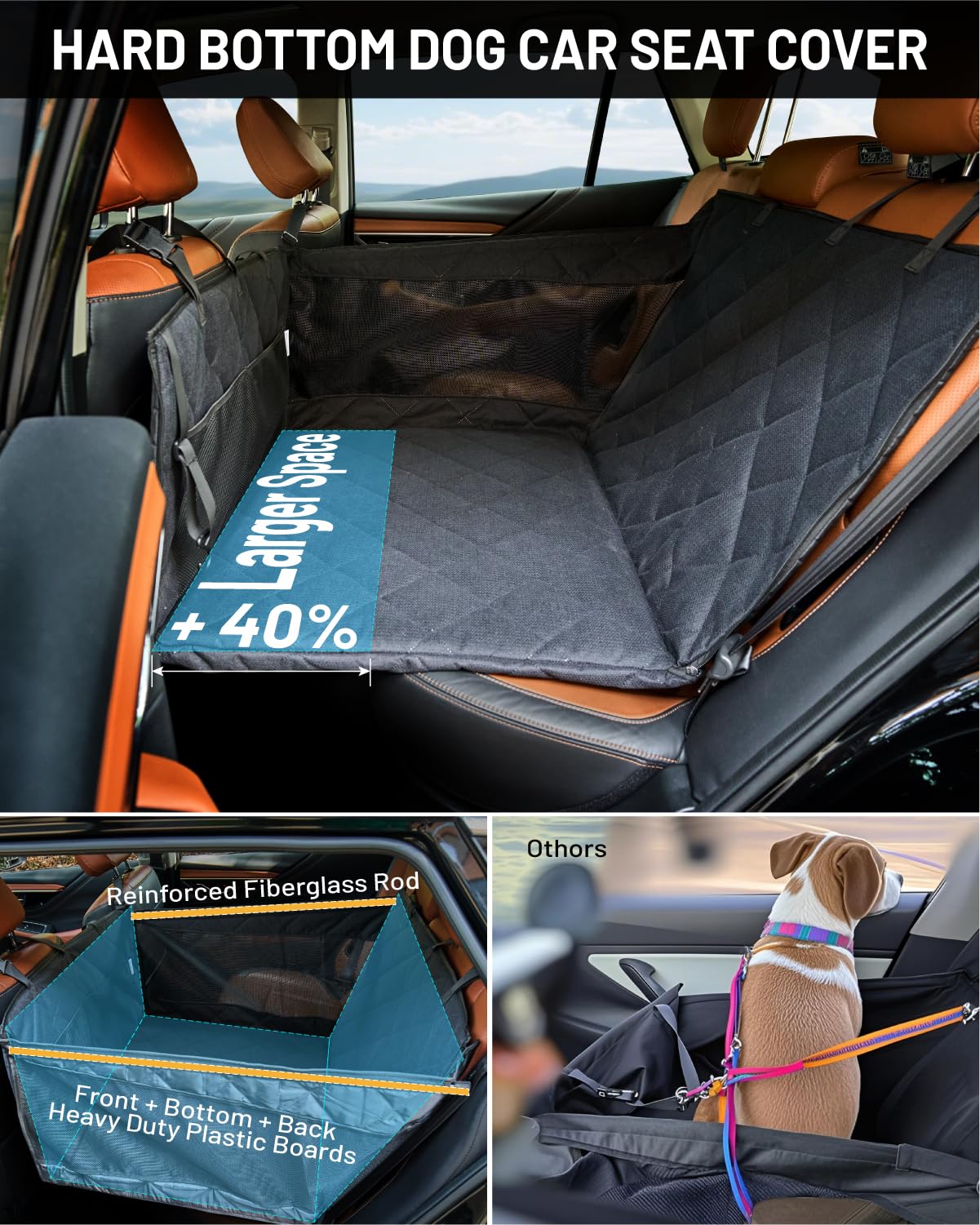 PAWPROVED dog seat cover hard bottom structure maintains shape and adds stability.