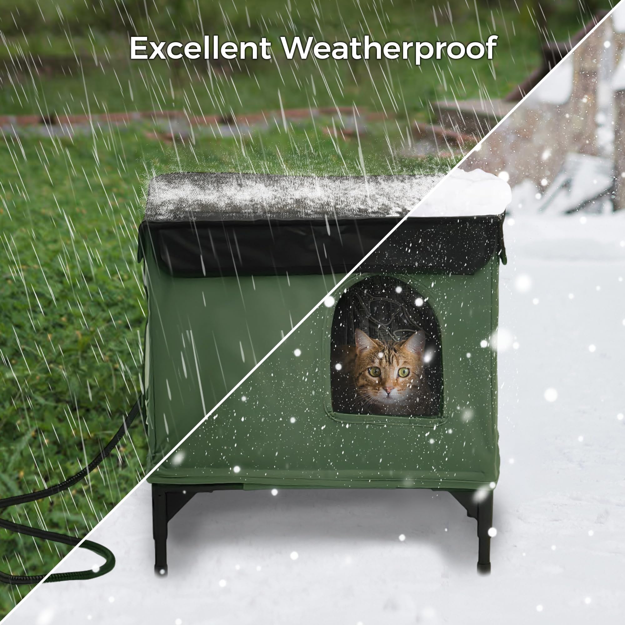 PAWPROVED weatherproof tarpaulin roof and walls protect against rain and UV